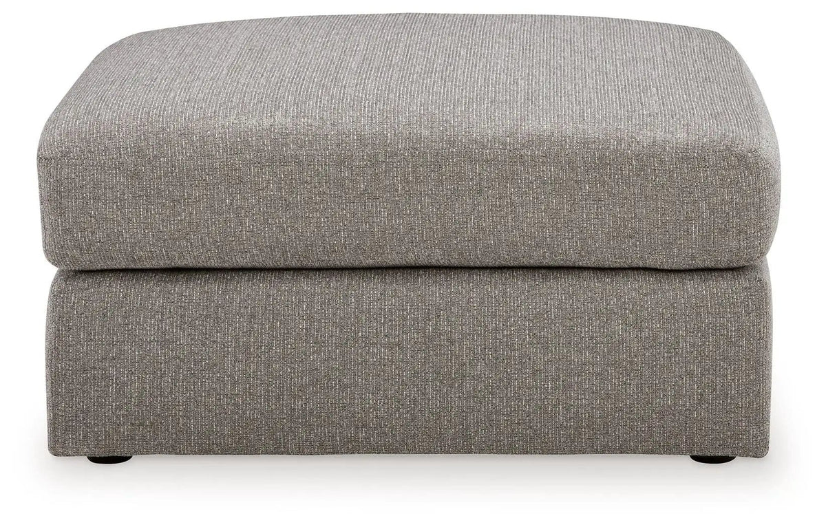 Lindon Oversized Accent Ottoman | 36 x 36 x 19 in | Fabric | Smoke