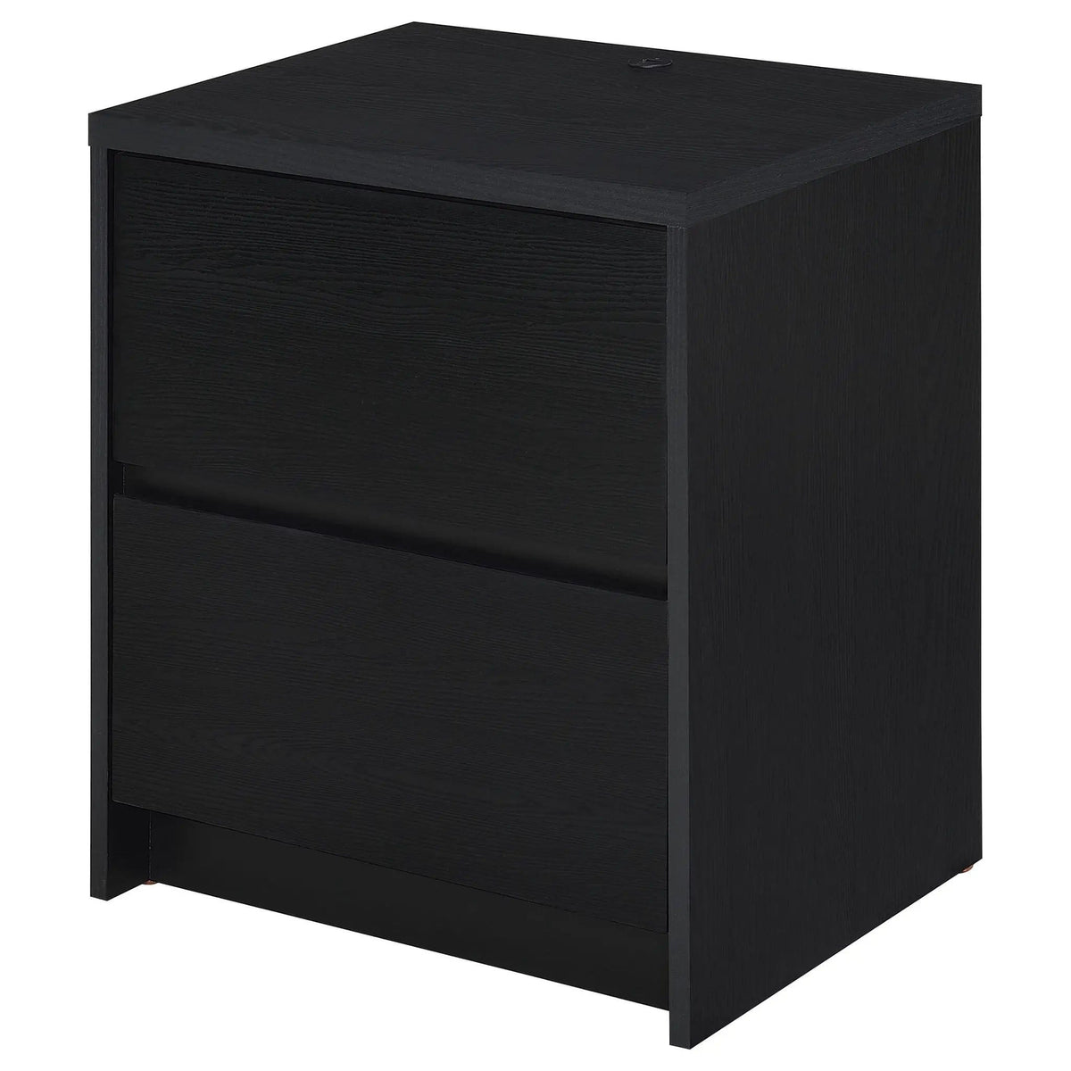 Westpark 2-drawer Nightstand LED Lights and USB | 19.75 x 15.5 x 23.5 in | Engineered Wood & Veneer | Black