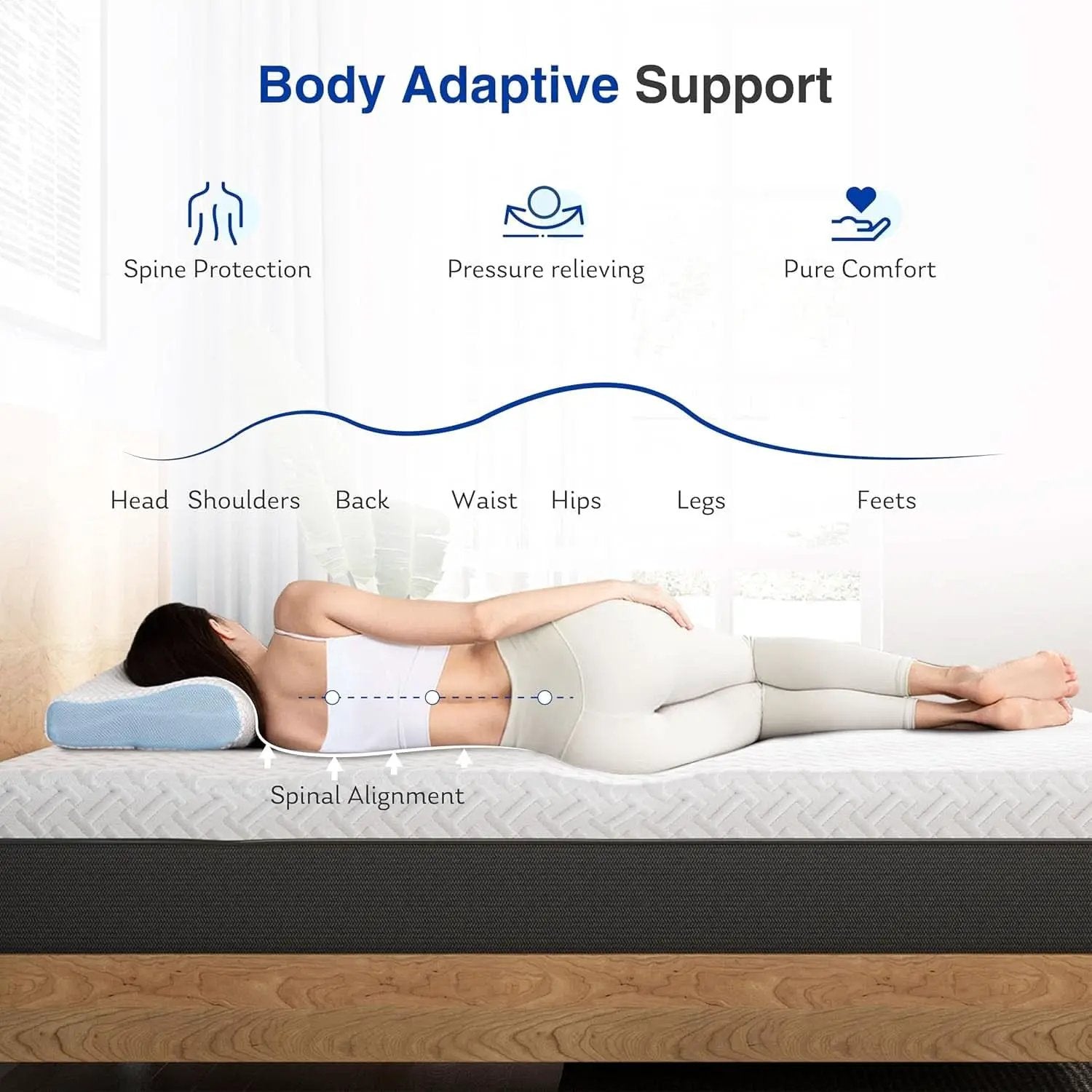 Queen Memory Foam Mattress Gel Cooling CertiPur US Certified from PriceLows™