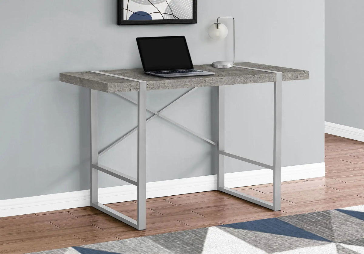 Industrial Computer Desk | 49 Inch Width | Robust Metal Legs | X-Shaped Support Bar