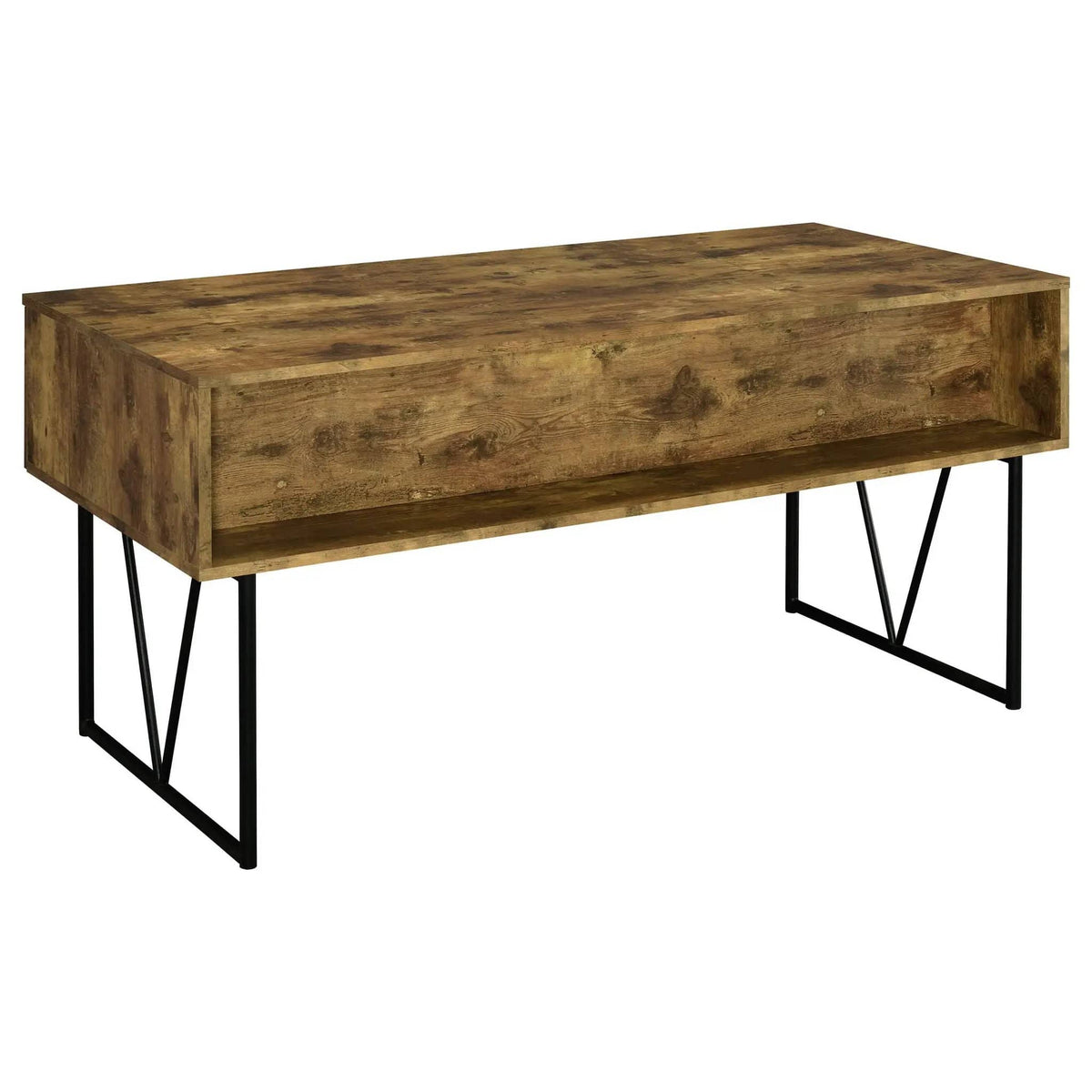 Analiese 63-inch 4-drawer Writing Desk Rustic Nutmeg | 63 x 28.75 x 30.5 in | Engineered Wood & Metal | Home Office
