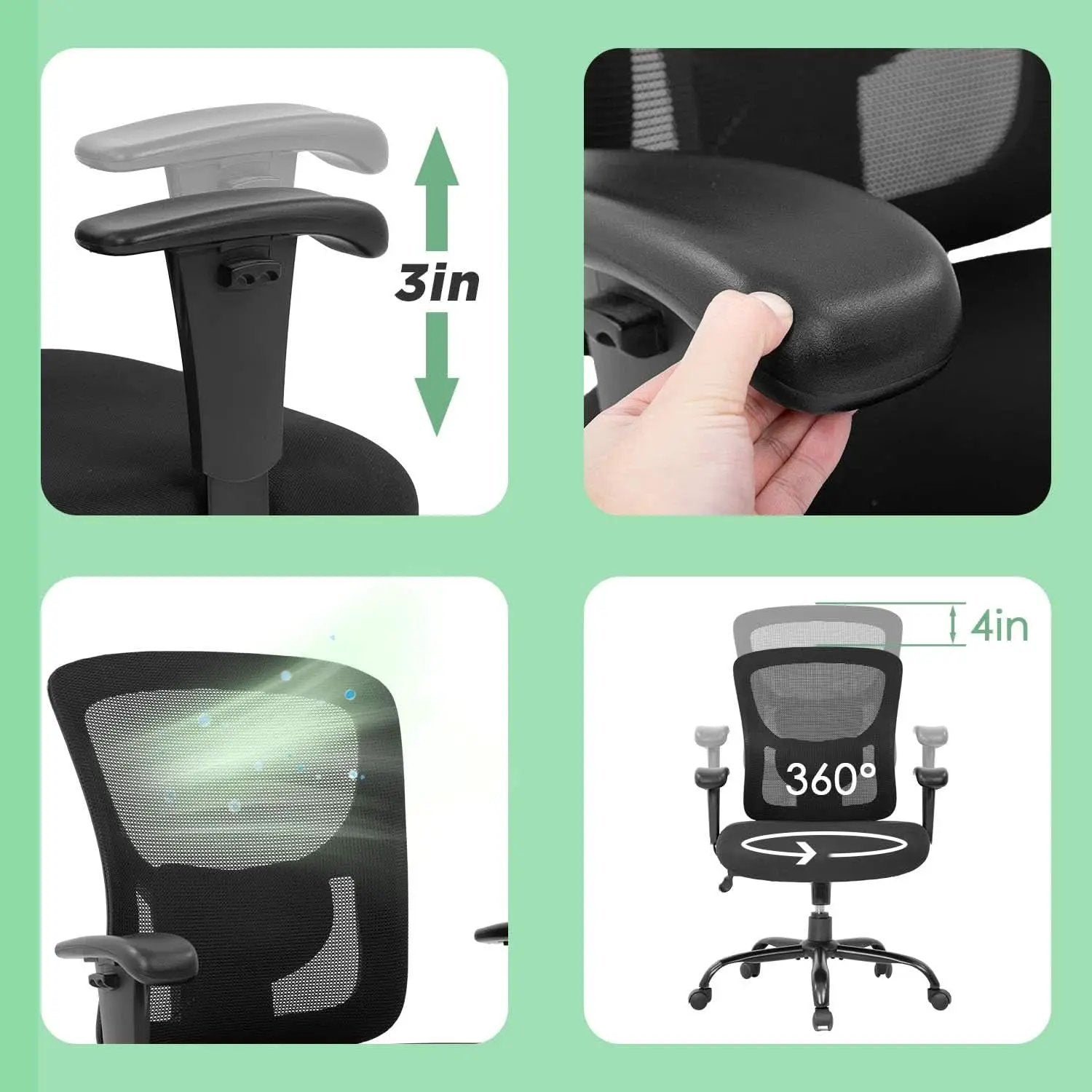 Big And Tall Office Chair 500 Pound Capacity Lumbar Support from PriceLows™