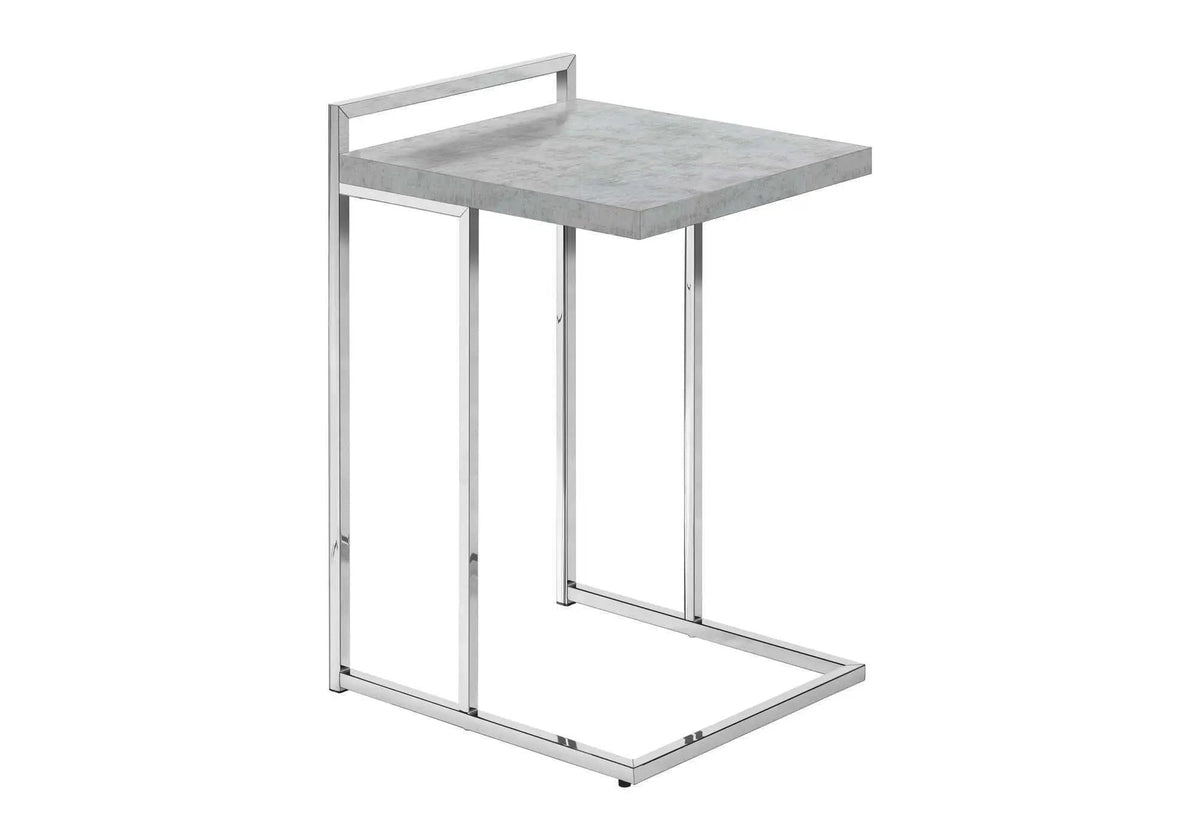 C-Shaped Accent Table | Sturdy Metal Base | Thick Rectangular Top | Portable And Lightweight