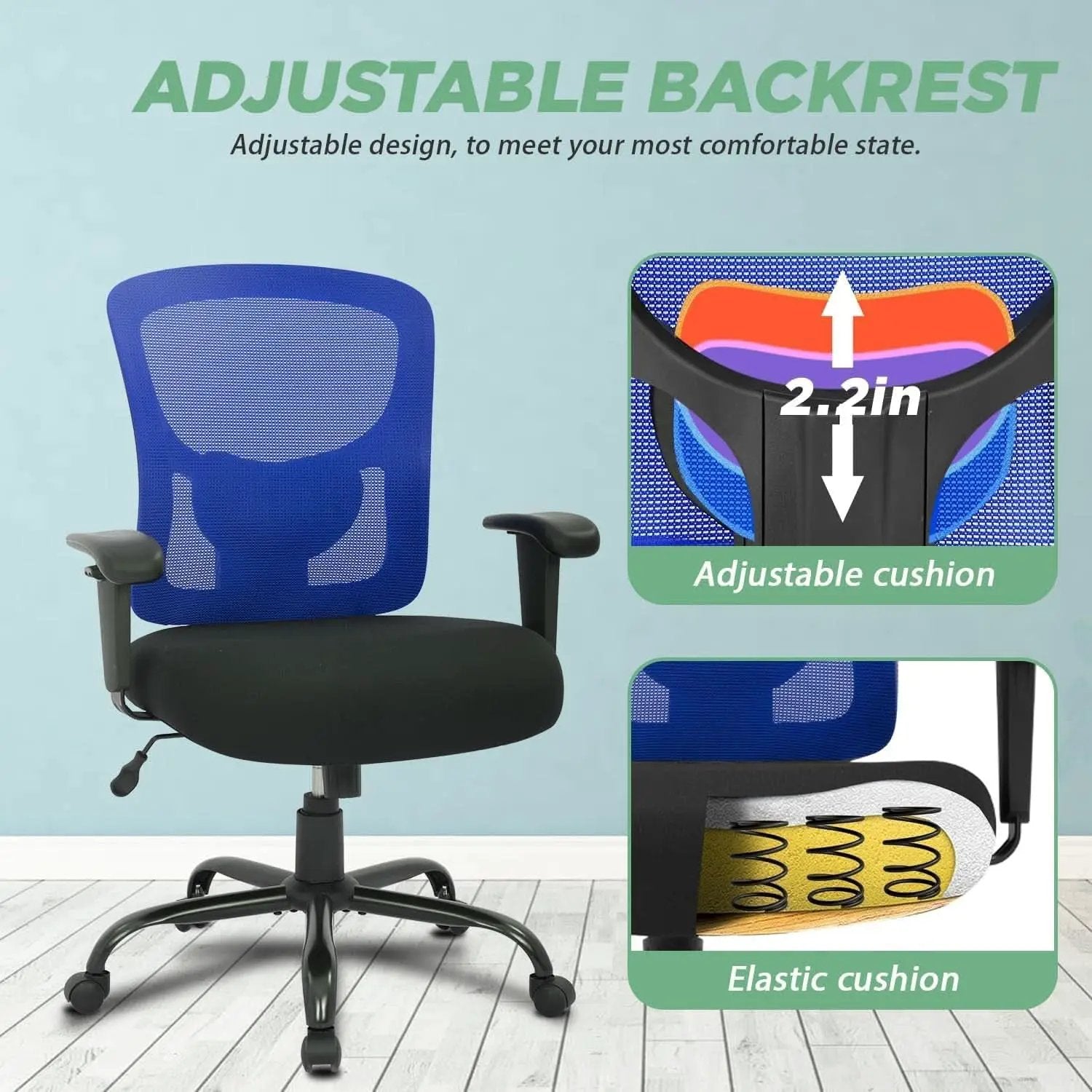 Big And Tall Office Chair 400 Lbs Lumbar Support Comfort from PriceLows™