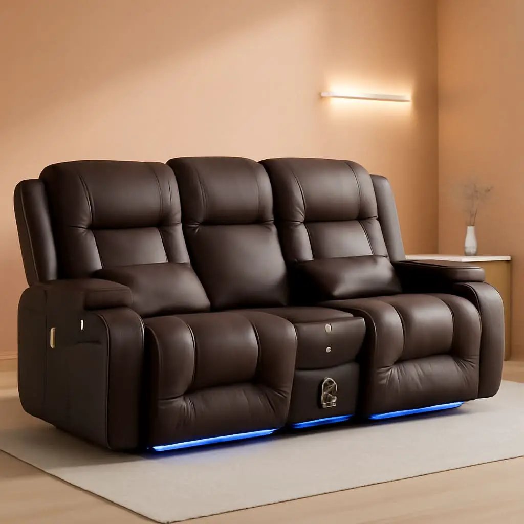 Power Loveseat Recliner Sofa With Massage And Heat Brown from PriceLows™