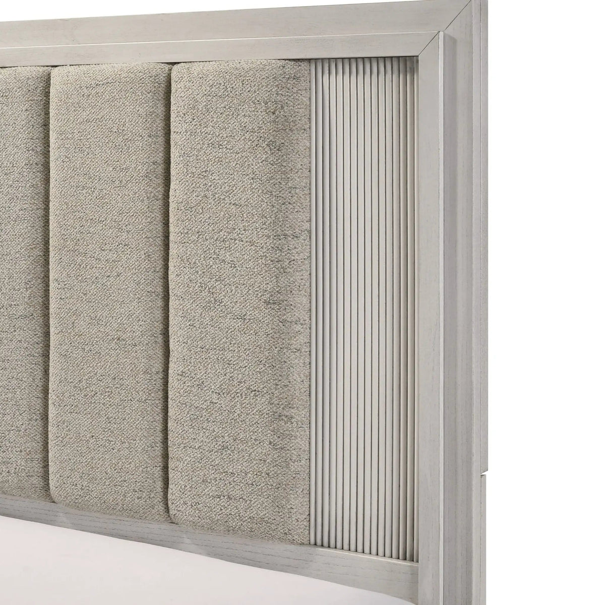 Plush Upholstered Headboard Framed Bed | 2 Pieces | Fabric & Wood | Bedroom