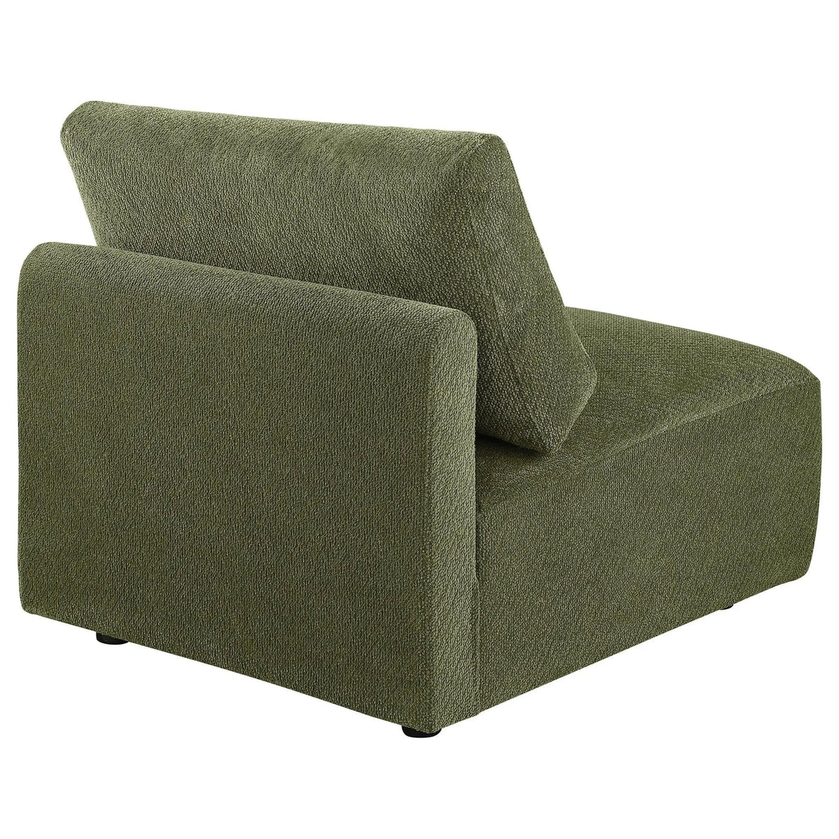 Elysia Chenille Upholstered Modular Armless Chair | 32.5 x 38 x 33 in | Chenille & Polyester | Green