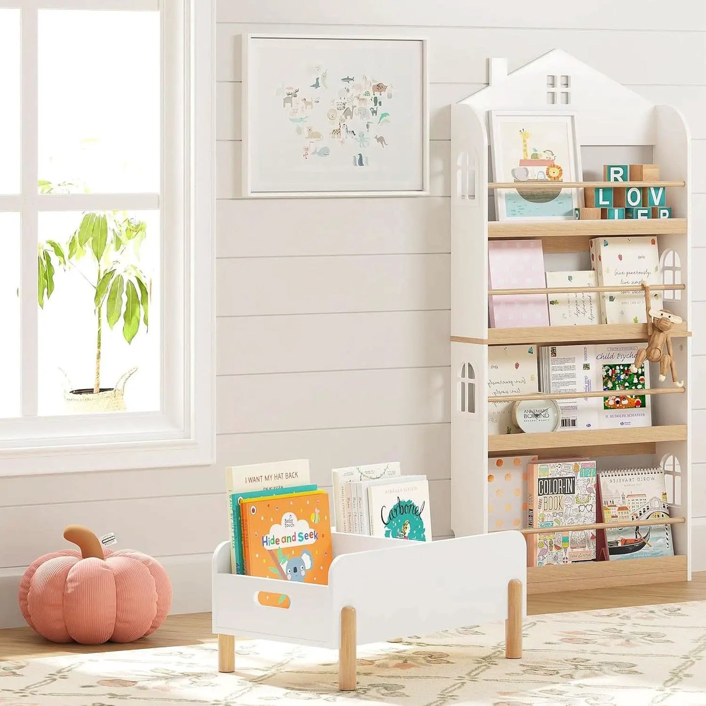 Montessori Toddler Bookshelf With Adjustable Dividers from PriceLows™