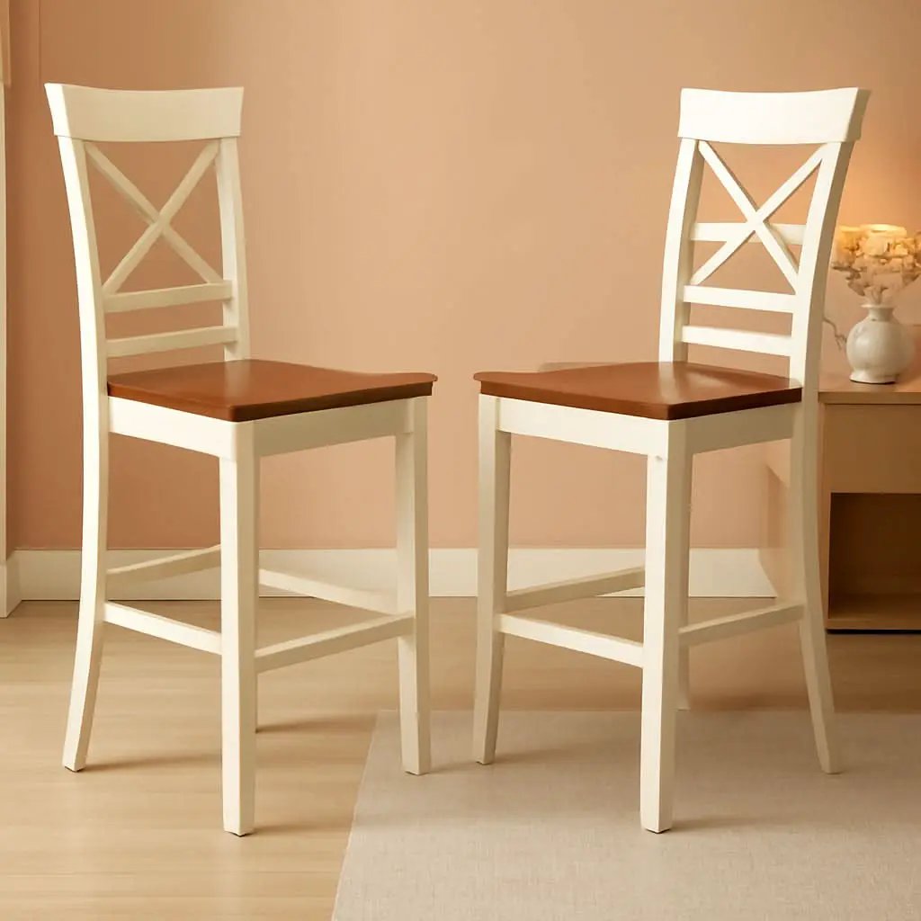 Quincy Counter Height Bar Stool Set Of 2 Buttermilk And Cherry from PriceLows™