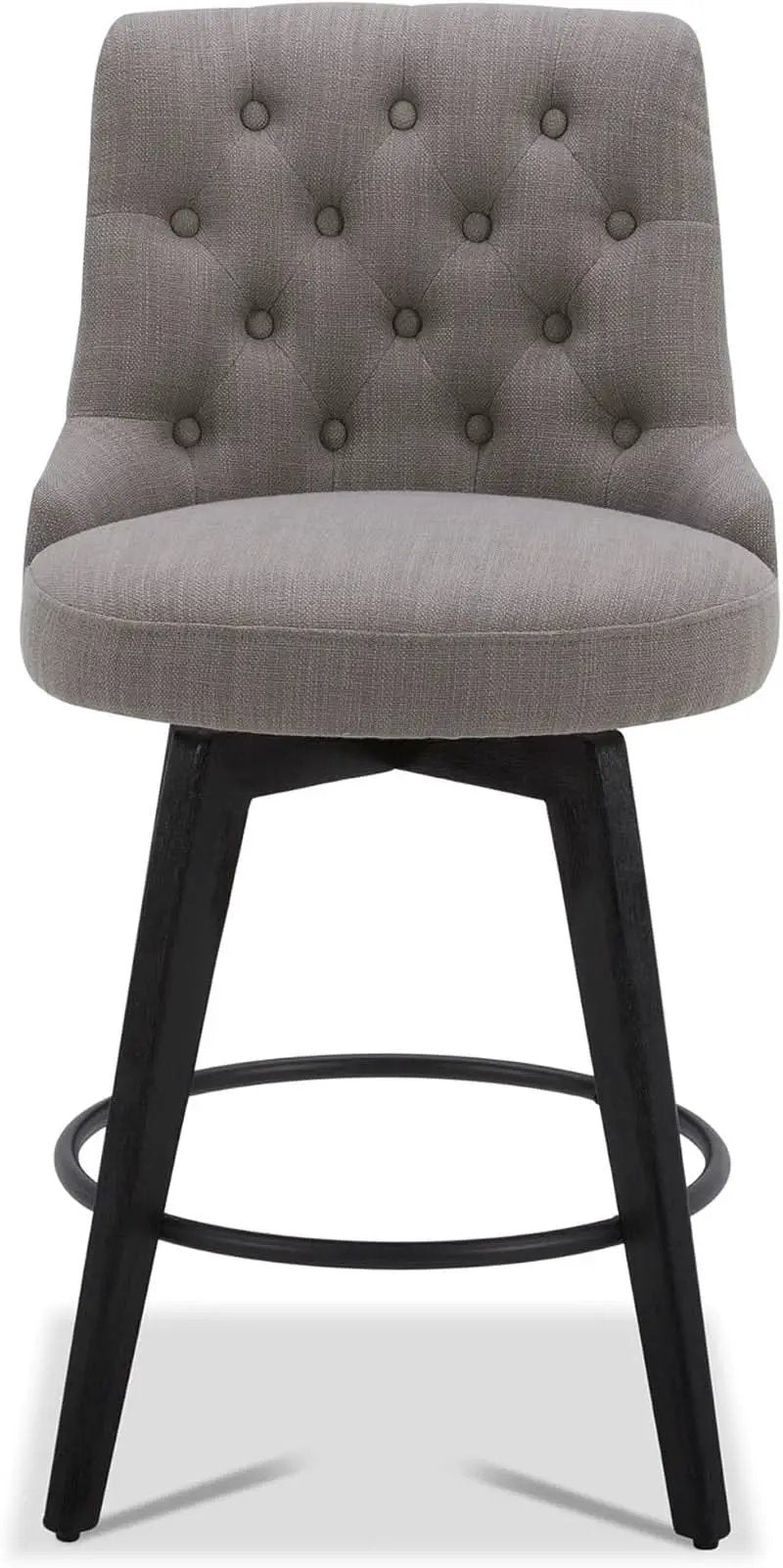 Flint Grey Upholstered Swivel Bar Stool 26 Inch Set Of 2 from PriceLows™