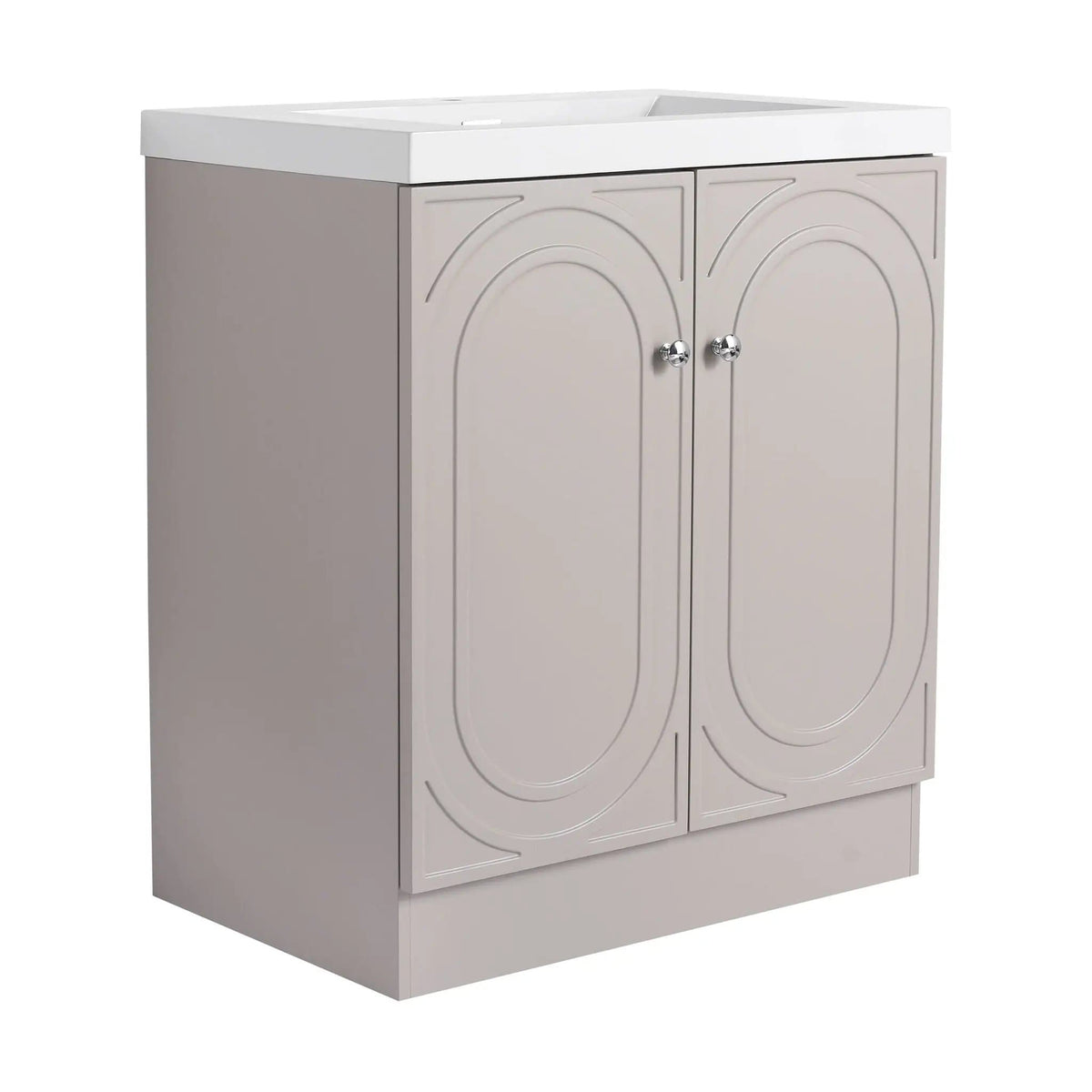 Contemporary Freestanding Bathroom Vanity With Resin Sink & Soft-Close Cabinet Doors | 7 Pieces | Stainless Steel & Plywood | Bathroom