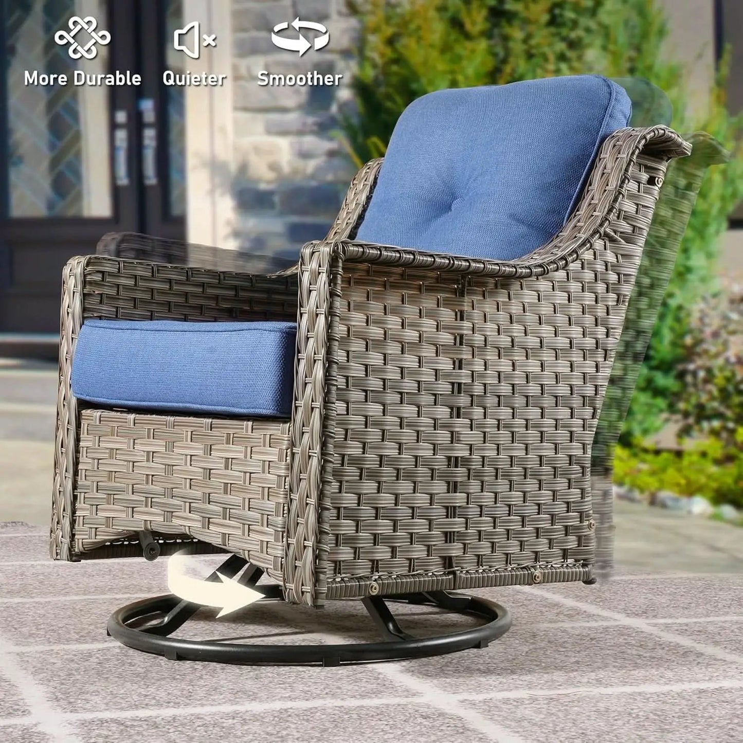 All Weather 5 Piece Outdoor Sofa Set with Swivel Rockers from PriceLows™