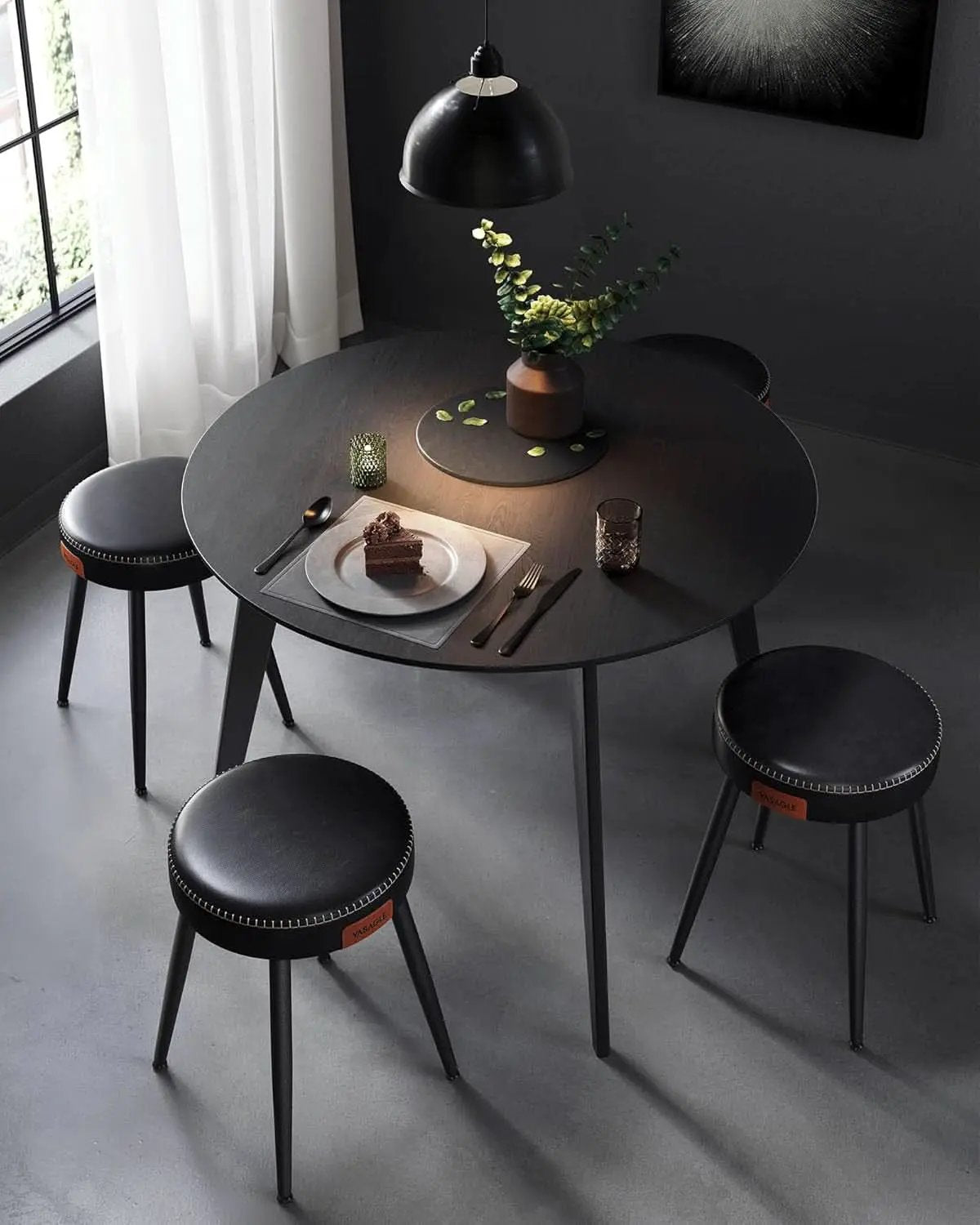 Dining Chairs Ink Black 19 Inch Tall Set Of 2 Sturdy from PriceLows™