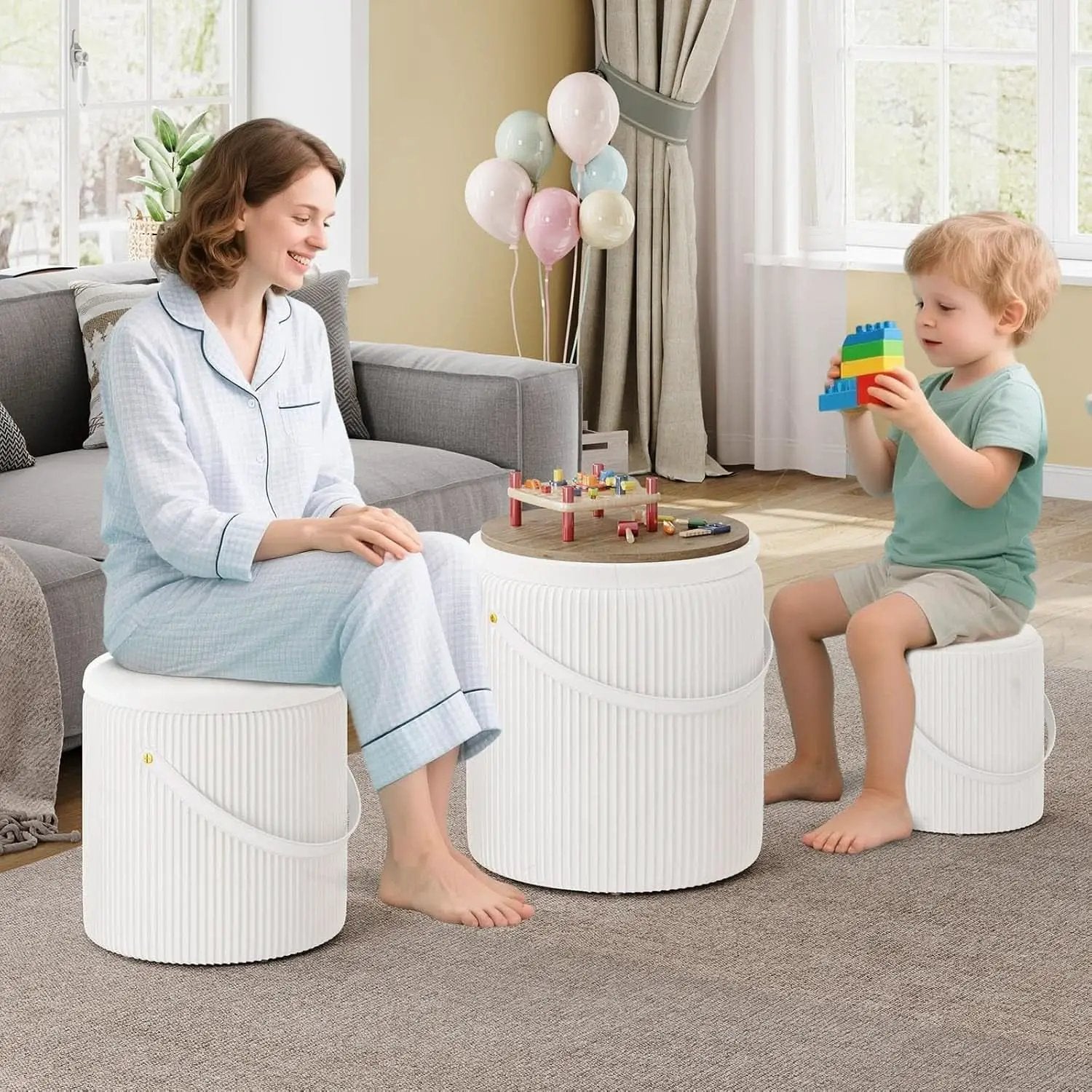 Velvet Upholstered Storage Ottoman With Removable Liner from PriceLows™
