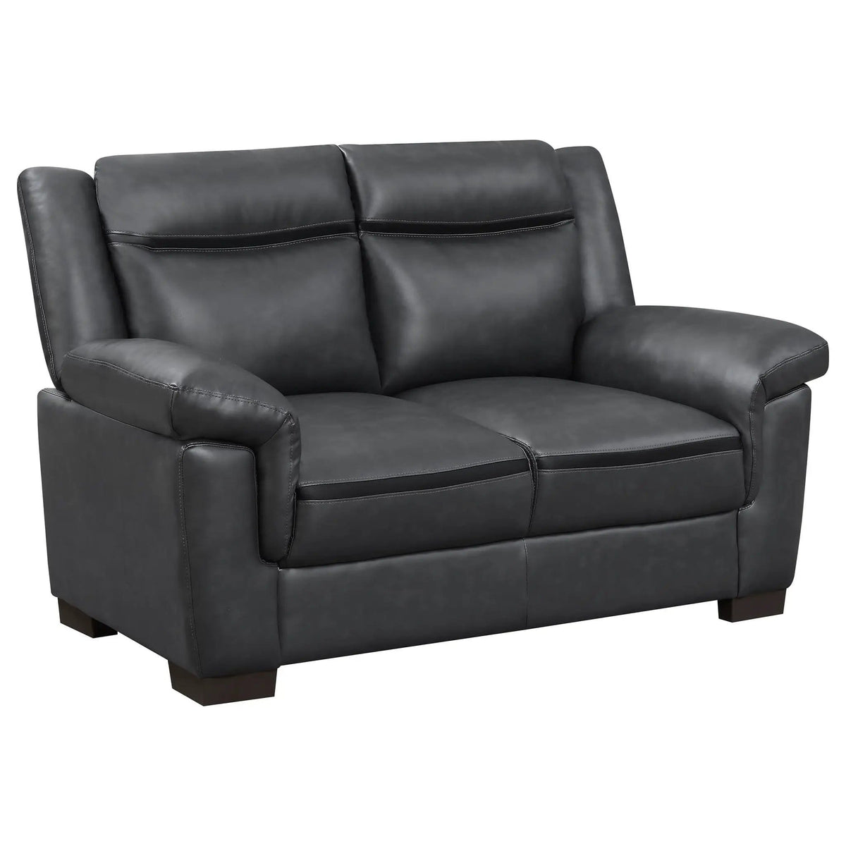 Arabella Upholstered Padded Arm Loveseat | 58.75 x 35 x 37.5 in | Living Room Furniture | Grey