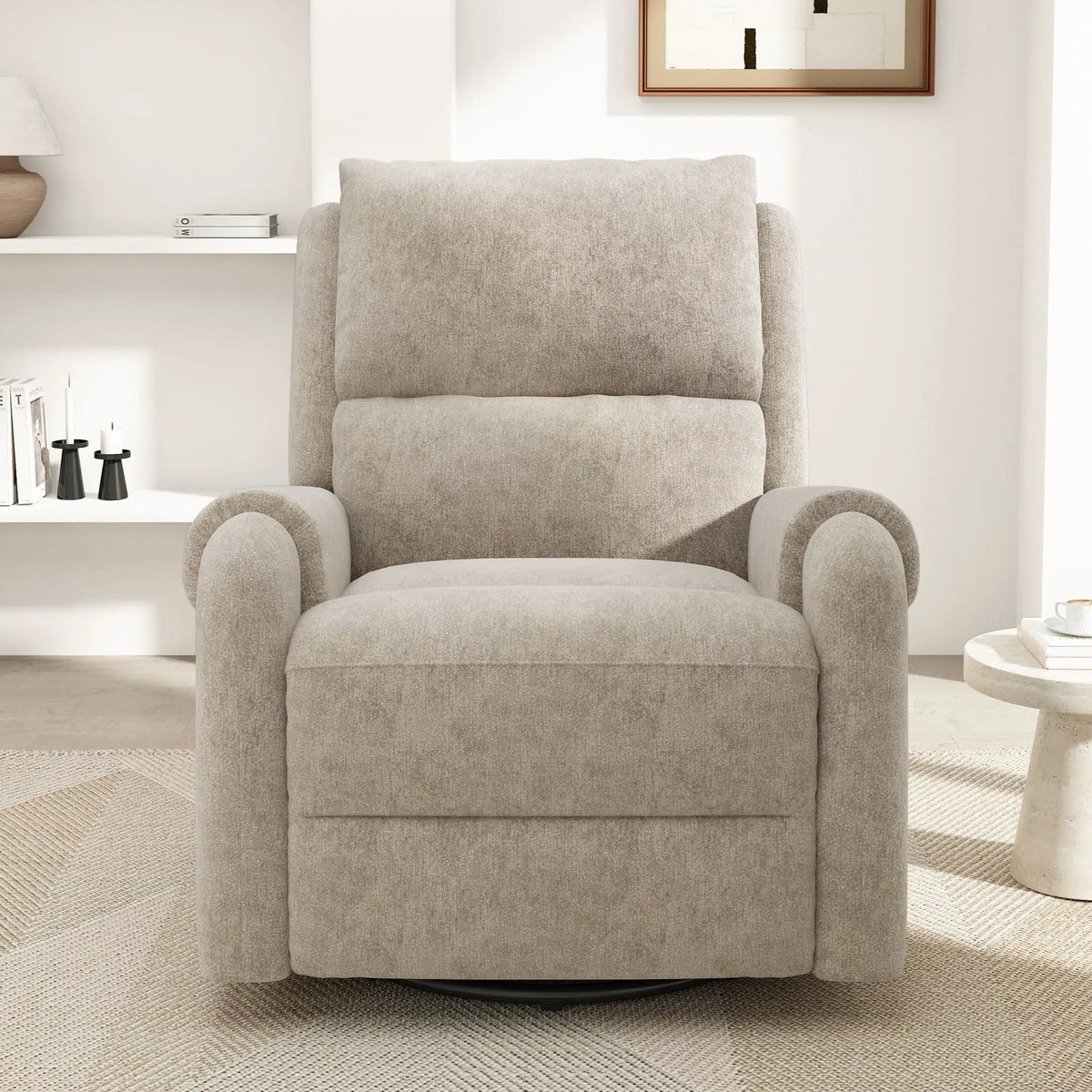 Manual Massage Recliner | Swivel Rocker | 8 Massage Modes | Side Storage Pocket