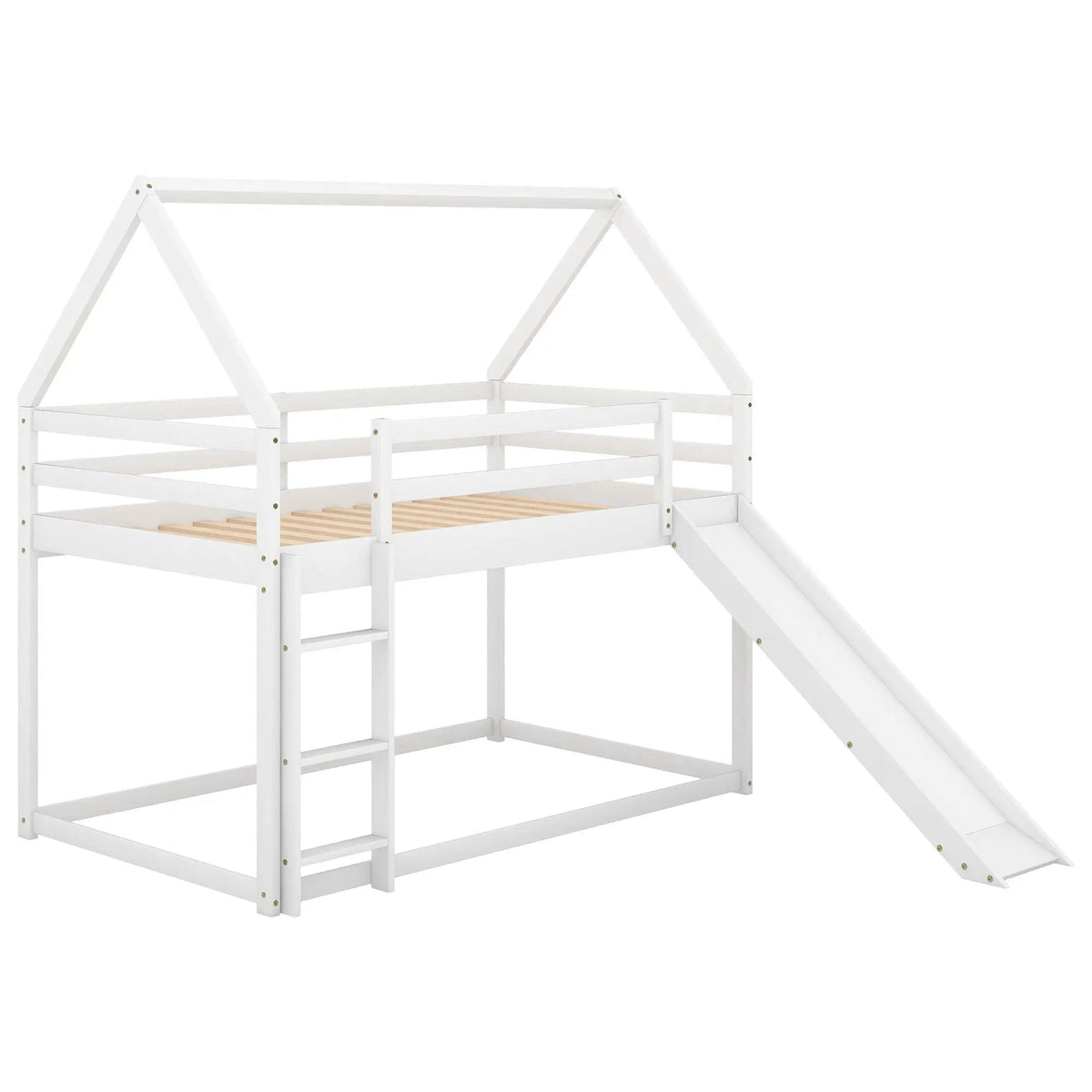 House Shape Bunk Bed | Integrated Slide | Safety Ladder | Youth