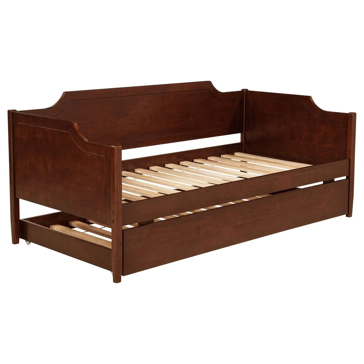 Redding Wood Twin Daybed With Trundle | 81 x 42 x 37 in | Rubberwood & Mdf | Cherry