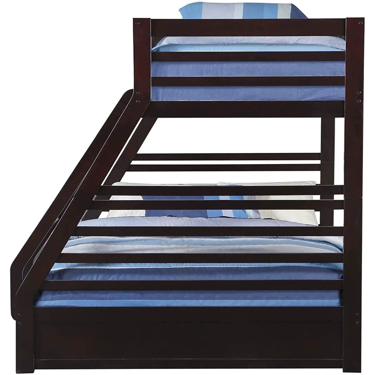 XL Twin Over Queen Bunk Bed With Drawers Espresso Finish from PriceLows™