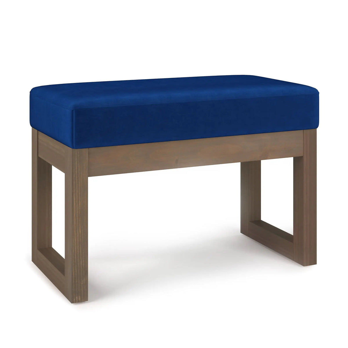 Milltown Upholstered Ottoman Bench | Driftwood Solid Wood Base | Versatile Design | 44.5 Inch Width