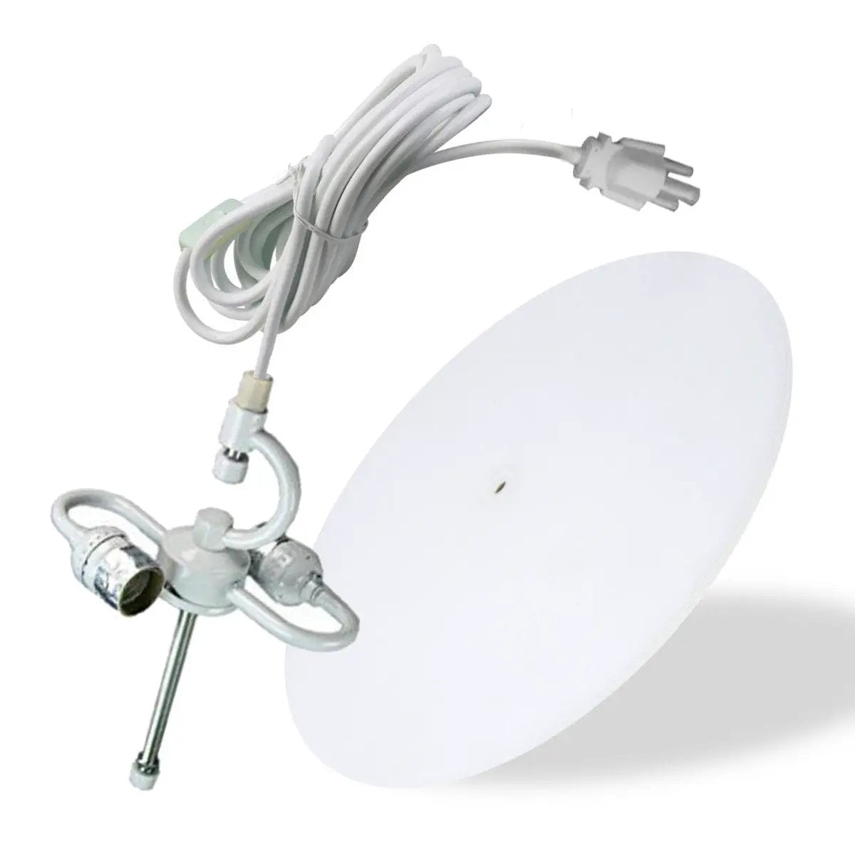 Swag Plug In Pendant | 14 In Width | 2 Light Granite Gray | White Diffuser