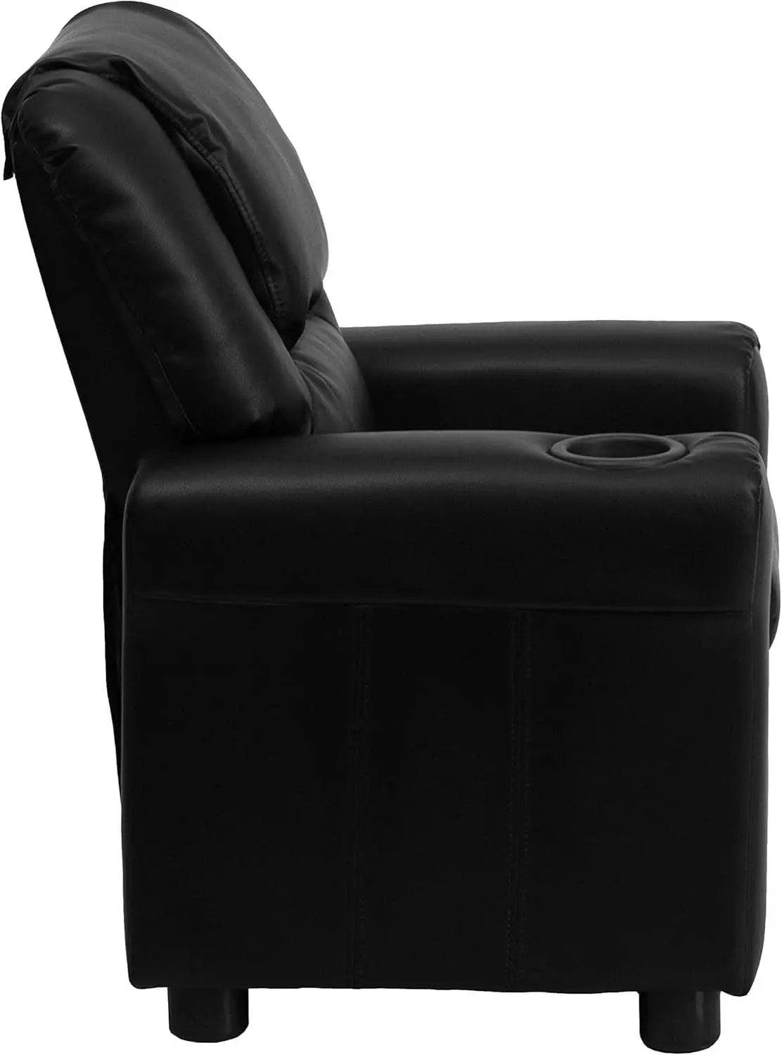 Kids Leathersoft Recliner With Cup Holder And Safety Recline Black from PriceLows™