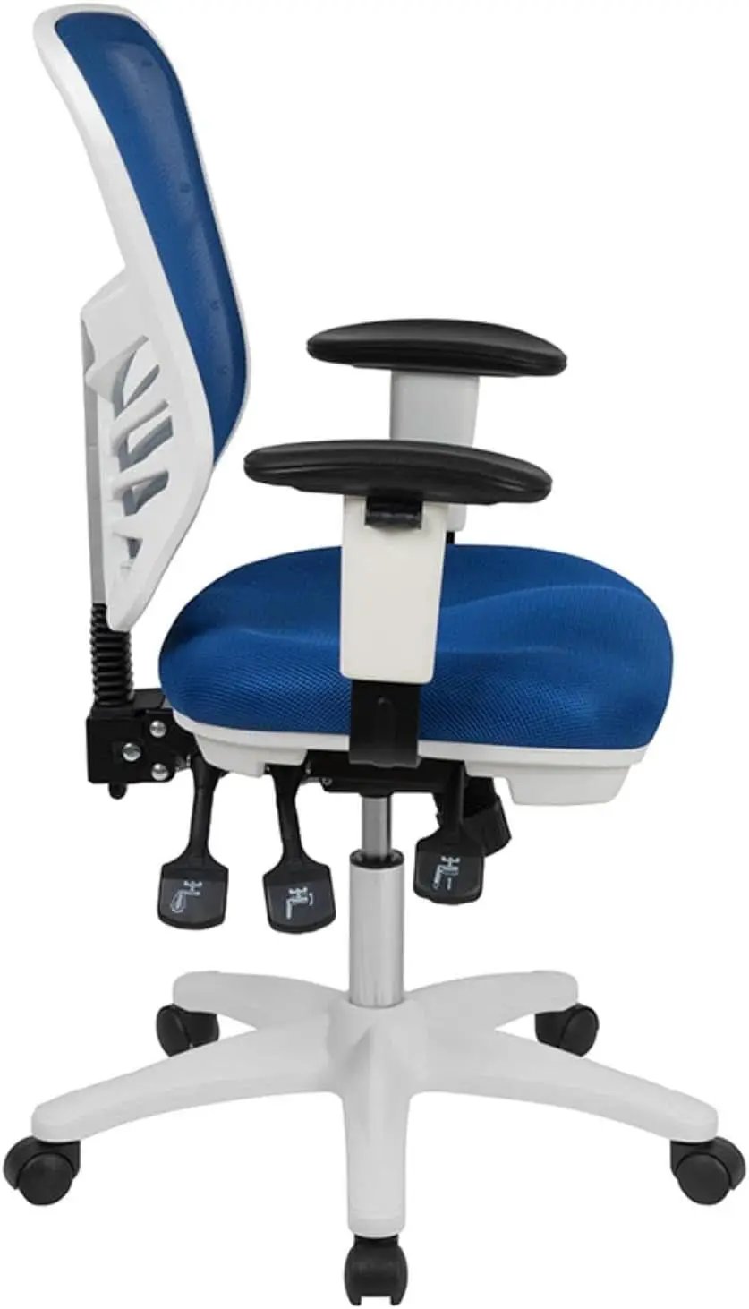 Blue Executive Office Chair With Adjustable Arms Comfort from PriceLows™