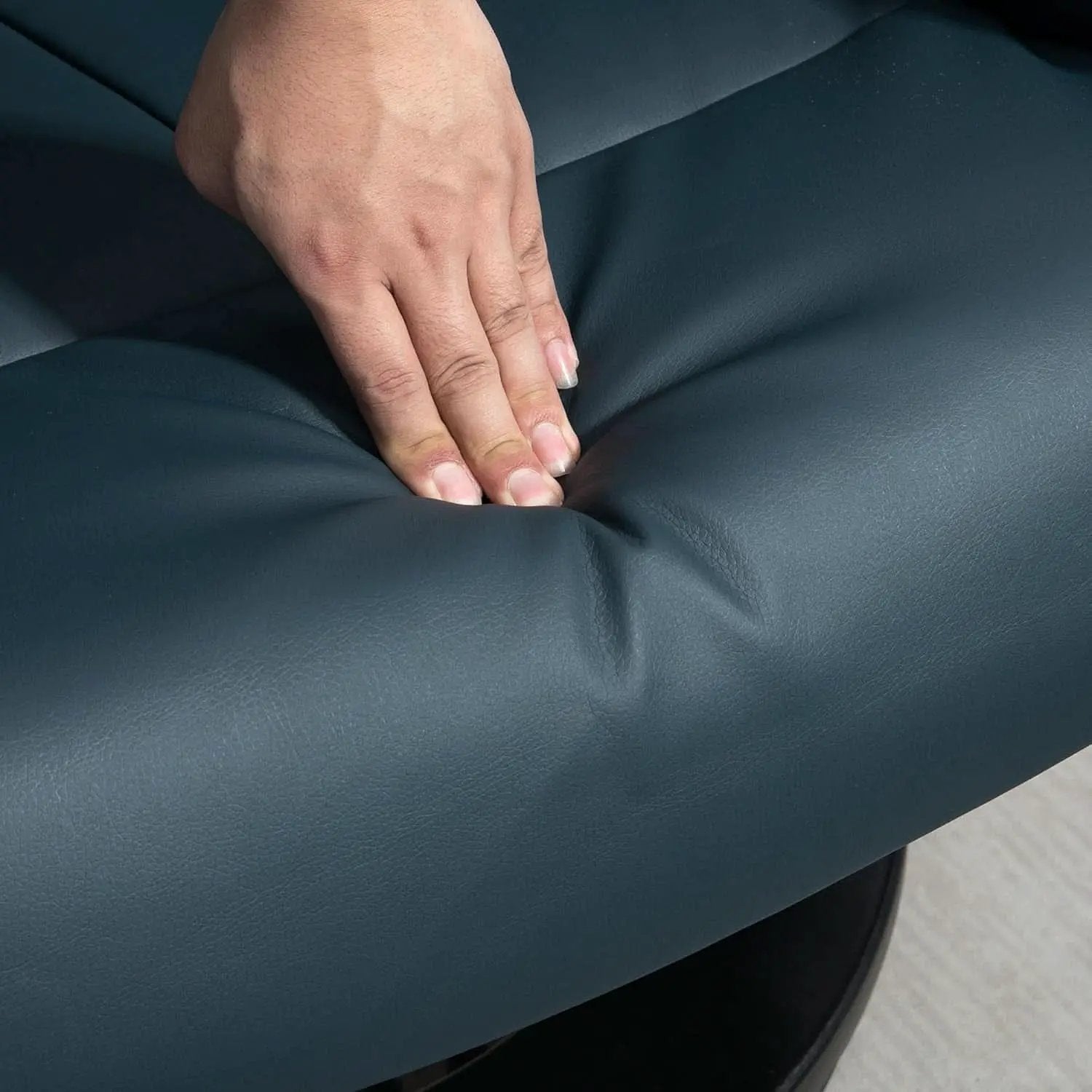 Blue Massage Recliner Chair With 360 Swivel Ottoman from PriceLows™