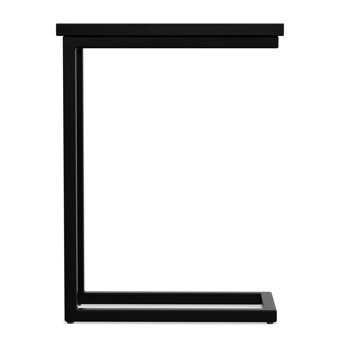 Skyler C-Shaped Side Table | Handcrafted | Powder-Coated Metal Base | Slide-Under Design