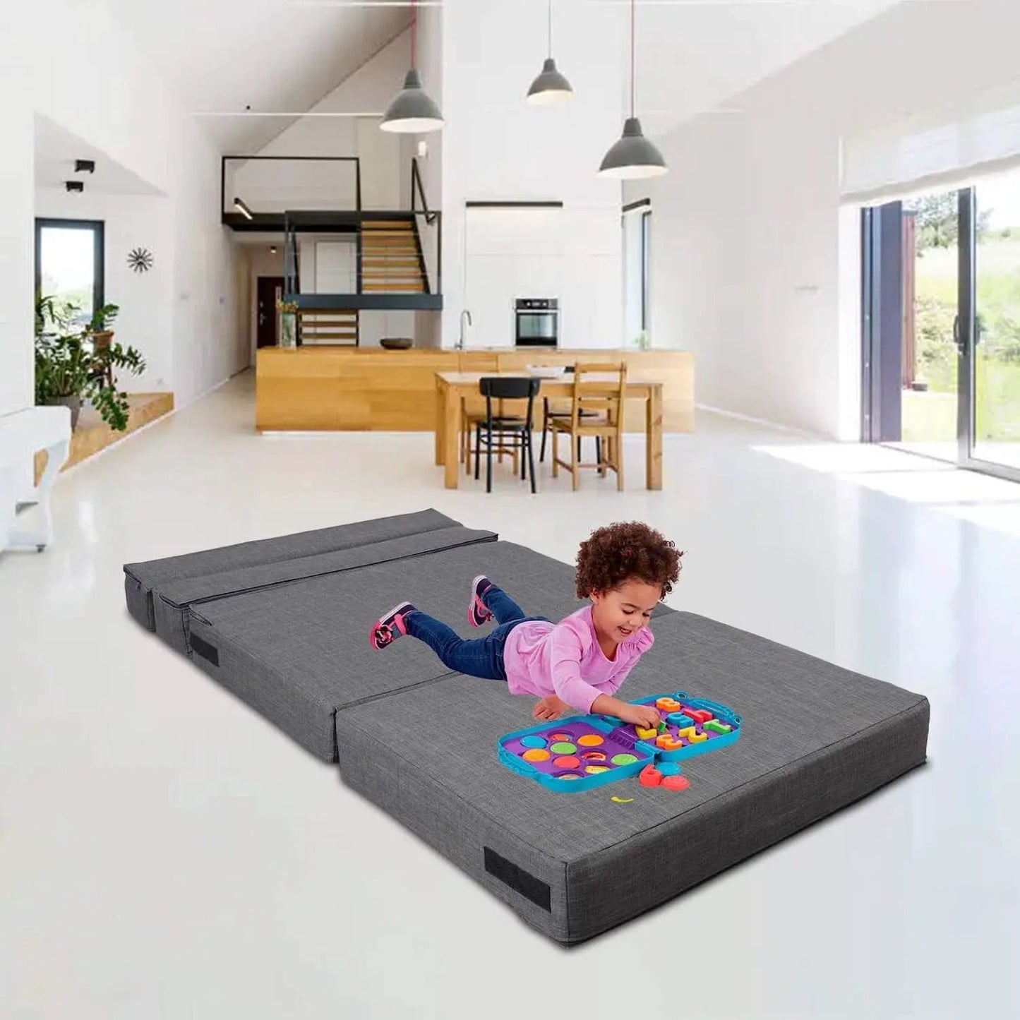 Memory Foam Sleeper Chair With Washable Cover Dark Gray from PriceLows™