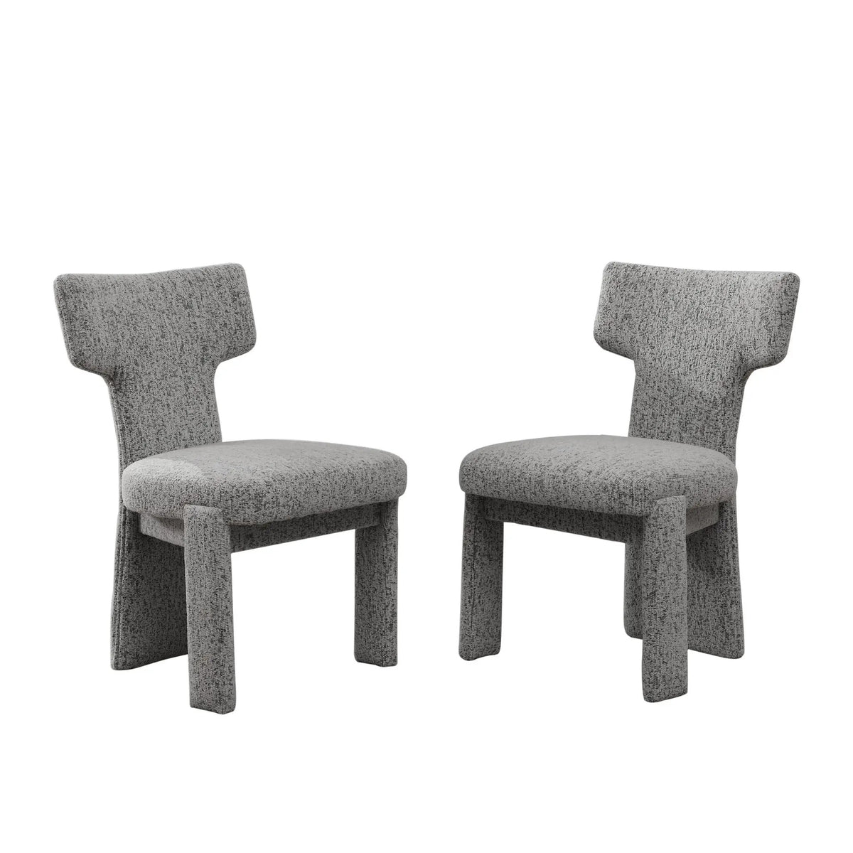 Armless Accent Chairs | Curved Back | Futuristic Design | Foam Padded Fabric
