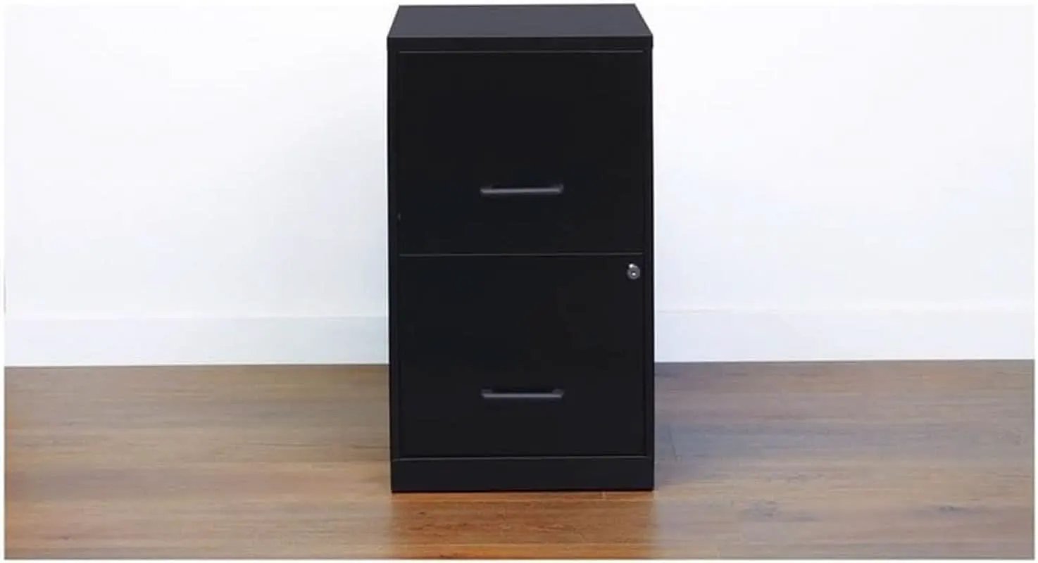 Metal 2 Drawer Letter File Cabinet Black Office Storage from PriceLows™