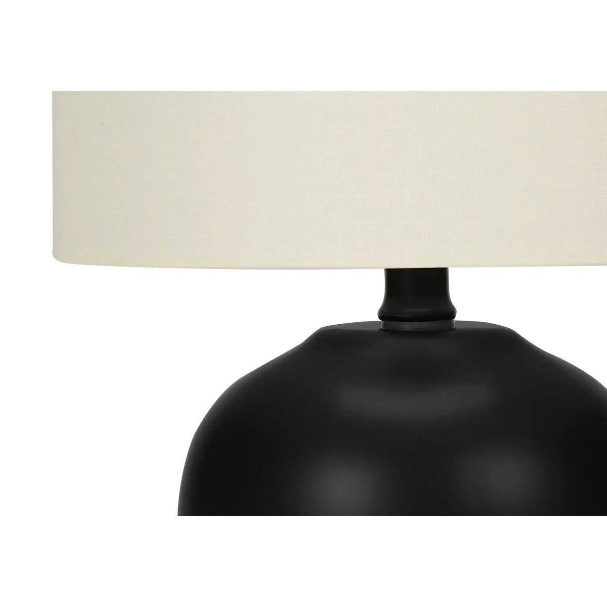 Black And Cream Table Lamp | Transitional Design | Black Ceramic Base | 16.5 Inch Height