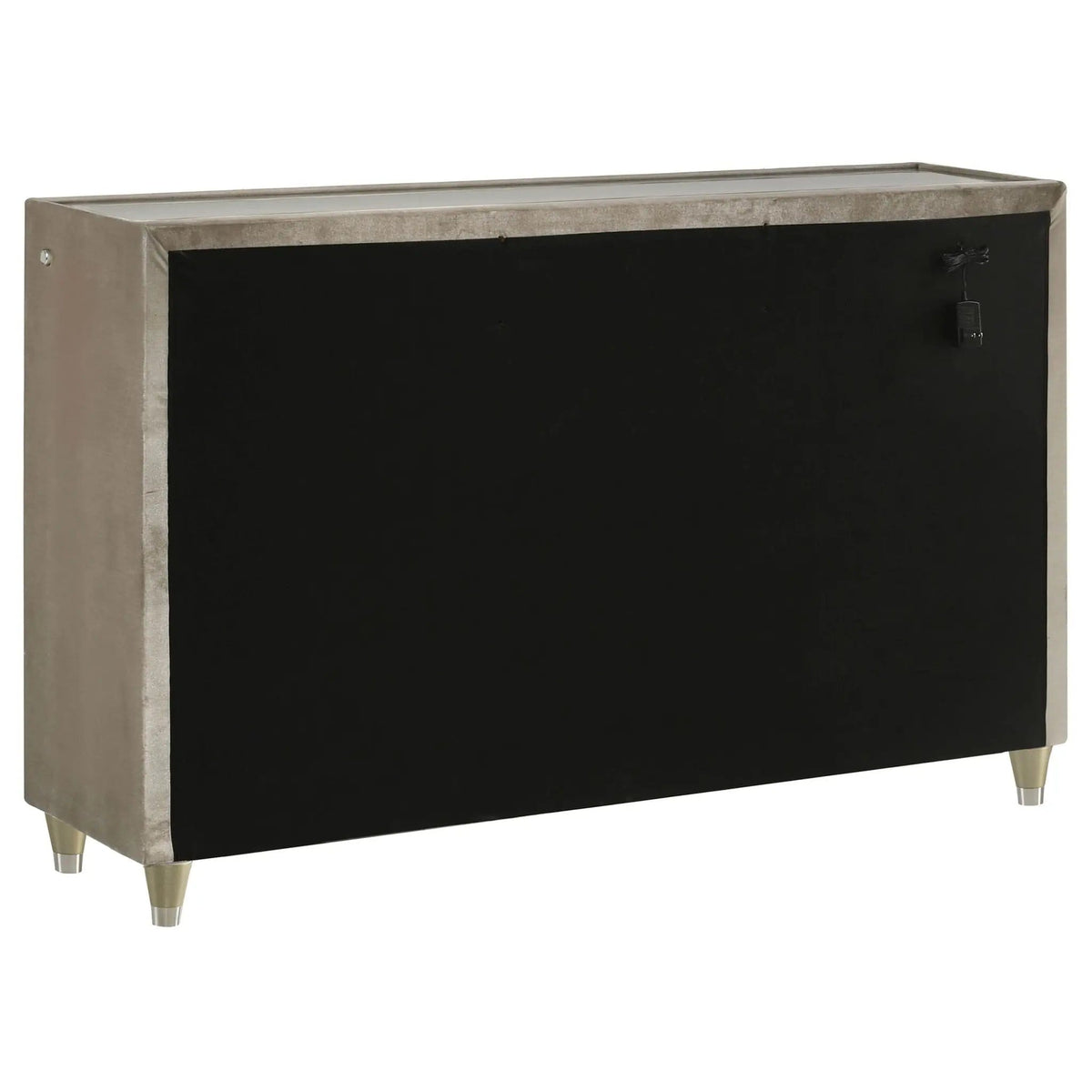 Lorient 8-drawer LED Bedroom Dresser Cabinet Ivory and Camel | 60.5 x 16 x 38.25 in | Rubberwood & Velvet | Bedroom