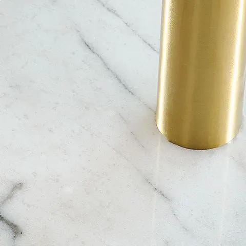Valo Metal Arc Lamp | 40 x 52.25 x 88 in | Marble & Fabric | Gold Finish