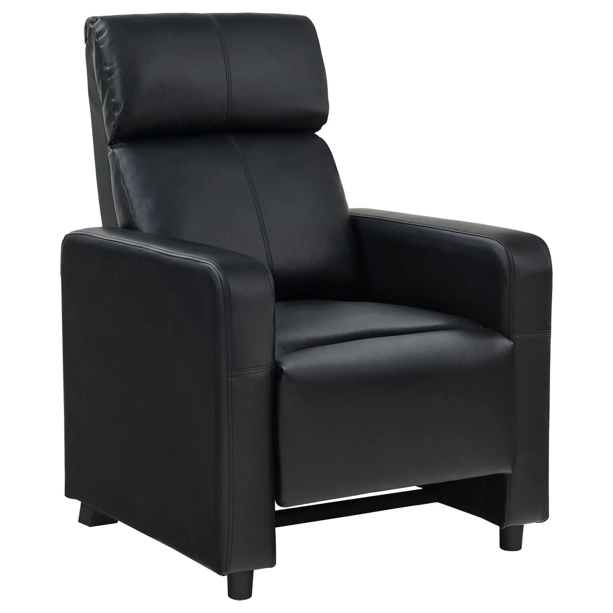 Push Back Recliner - Reclining Chair | 29.5 x 33.75 x 41.25 in | Faux Leather & Polyester | Black