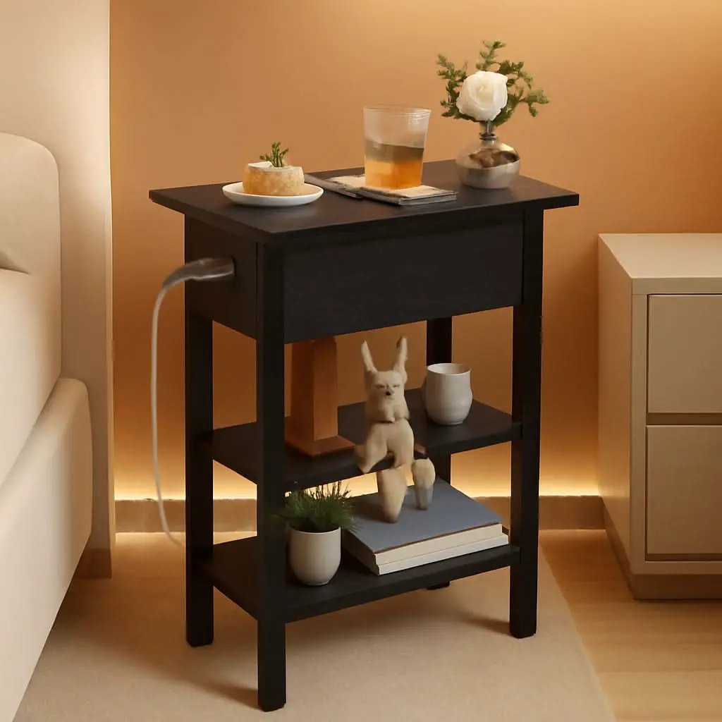 Slim Charging End Table With USB Ports And Outlets from PriceLows™