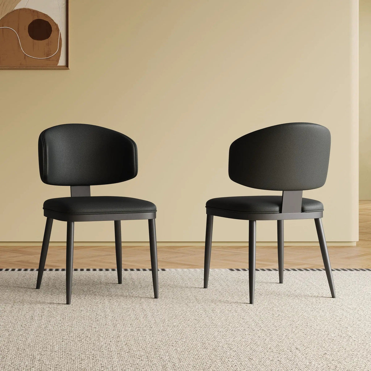 Modern Dining Chairs For Kitchen (Set of 2) | 2 Pieces | Steel & Metal | Dining Room