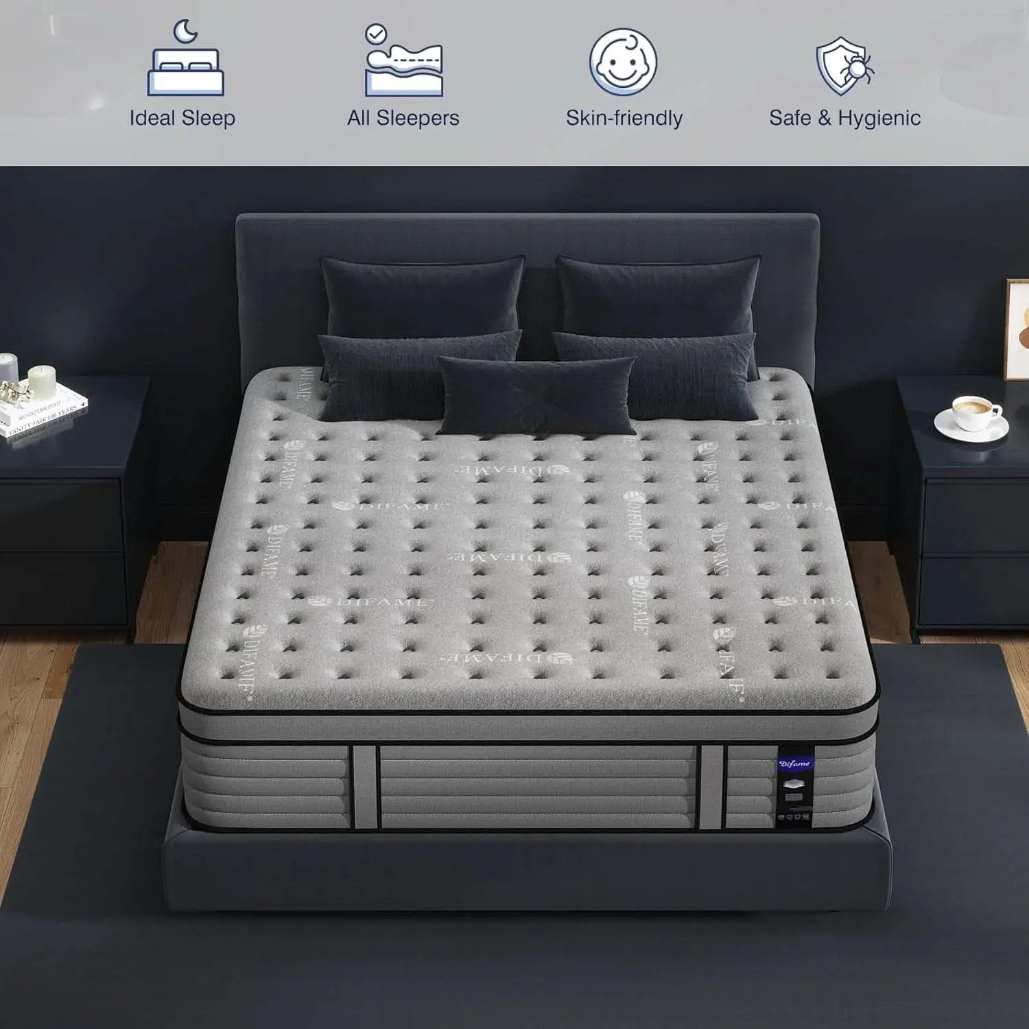 Cooling Gel King Size Premium Hybrid Mattress MemoryFoam from PriceLows™