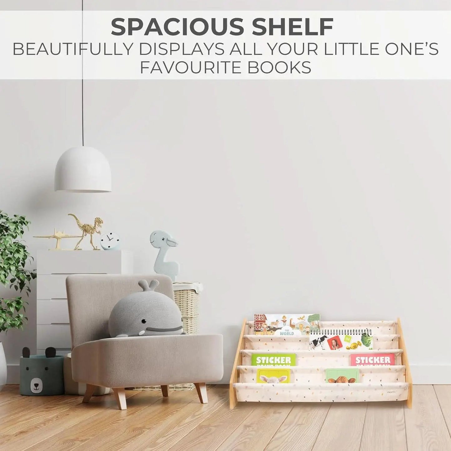 Montessori Kids Bookshelf 28.7x15.7x13.6 Nursery Organizer from PriceLows™