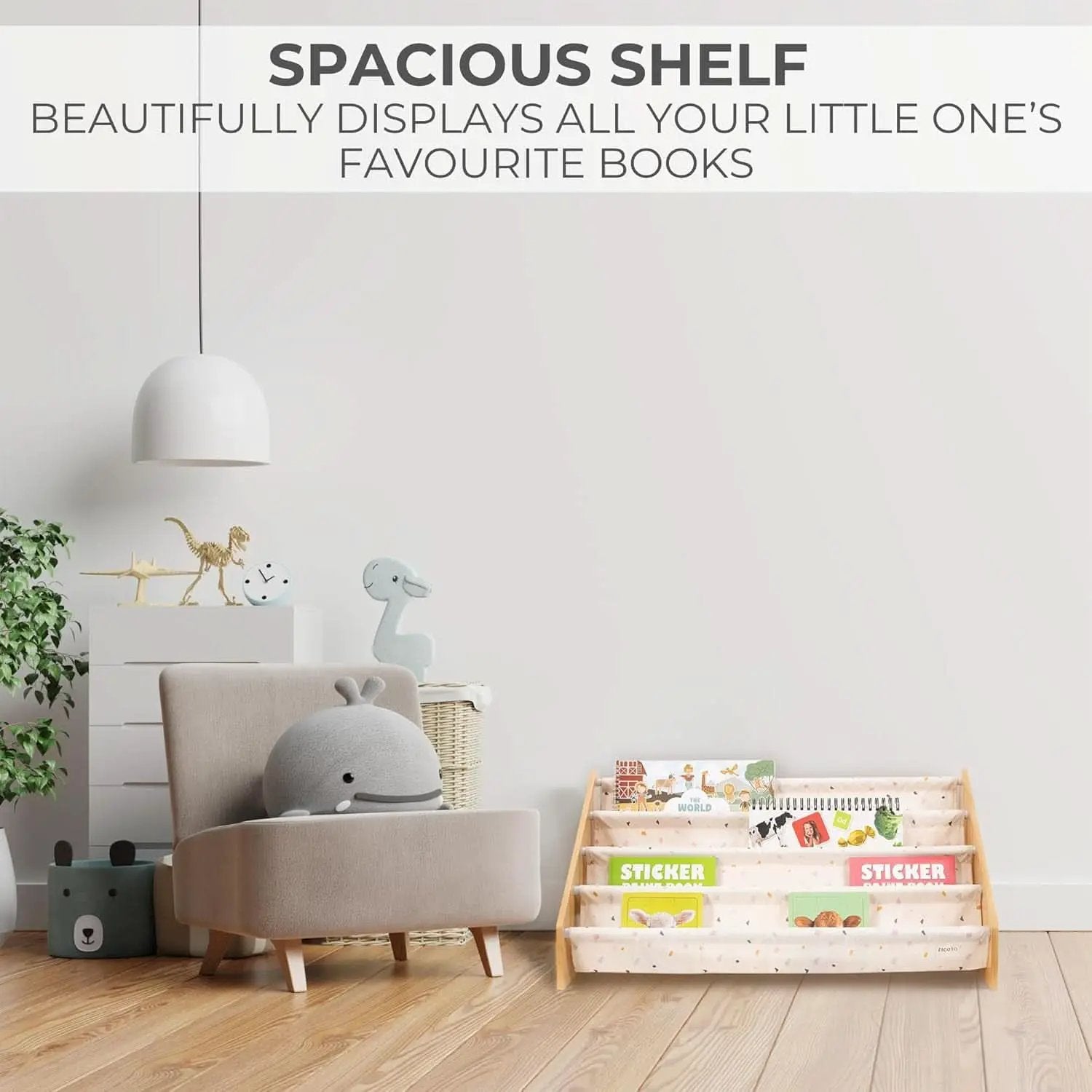 Montessori Kids Bookshelf 28.7x15.7x13.6 Nursery Organizer from PriceLows™