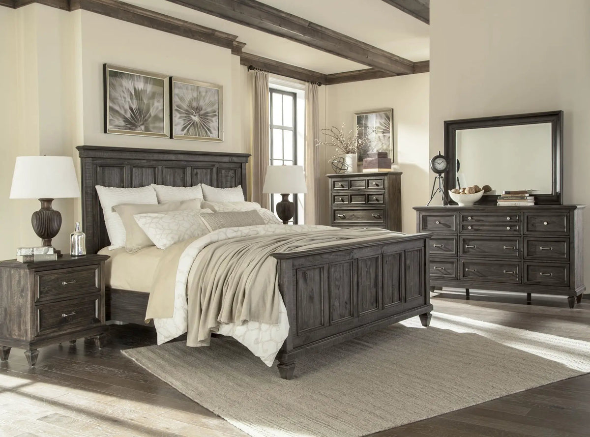 Calistoga Mirror | Weathered Charcoal | Pine Veneer And Solids | 5mm Clear Glass