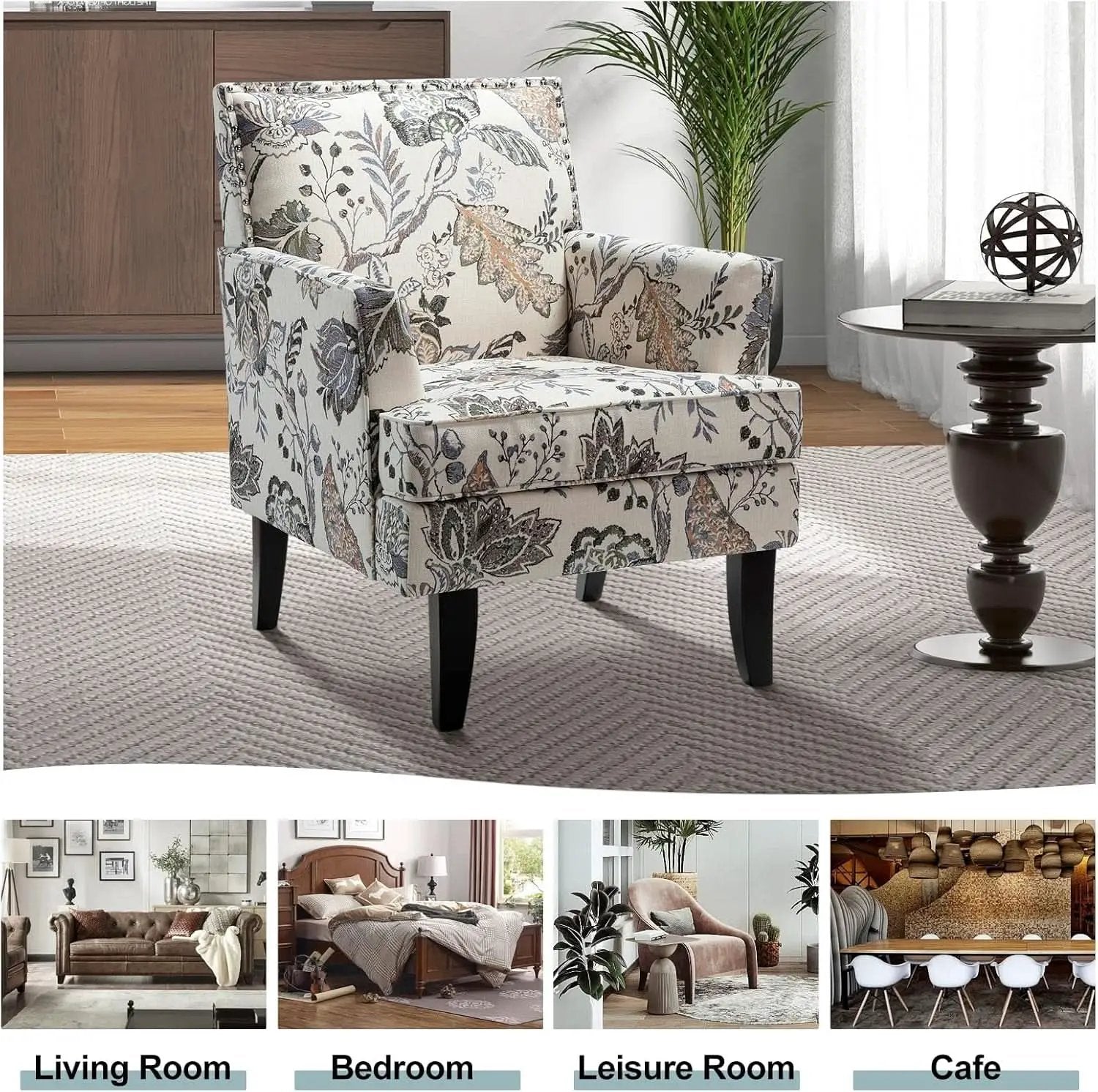 Orange Wingback Armchair Contemporary Living Room Style from PriceLows™