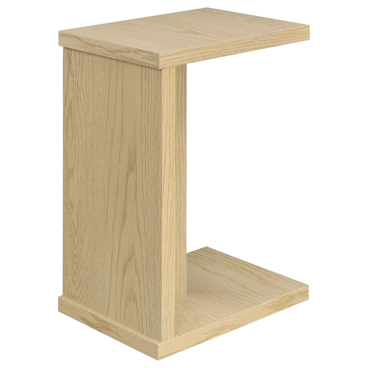 Clower Engineered Wood C-Shaped Sofa Side Table | 15.75 x 11.5 x 23.5 in | Engineered Wood & Veneer | Light Oak