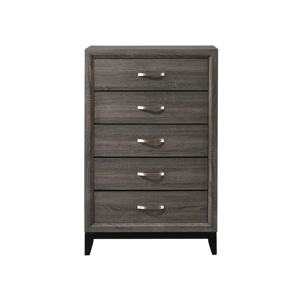Contemporary 5 Drawer Tall Chest | Neutral Finish | Five Storage Drawers | Bedroom Furniture