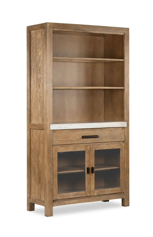 Plum Creek Display Cabinet | 2 Pieces | Oak Veneer & Fabric | Home