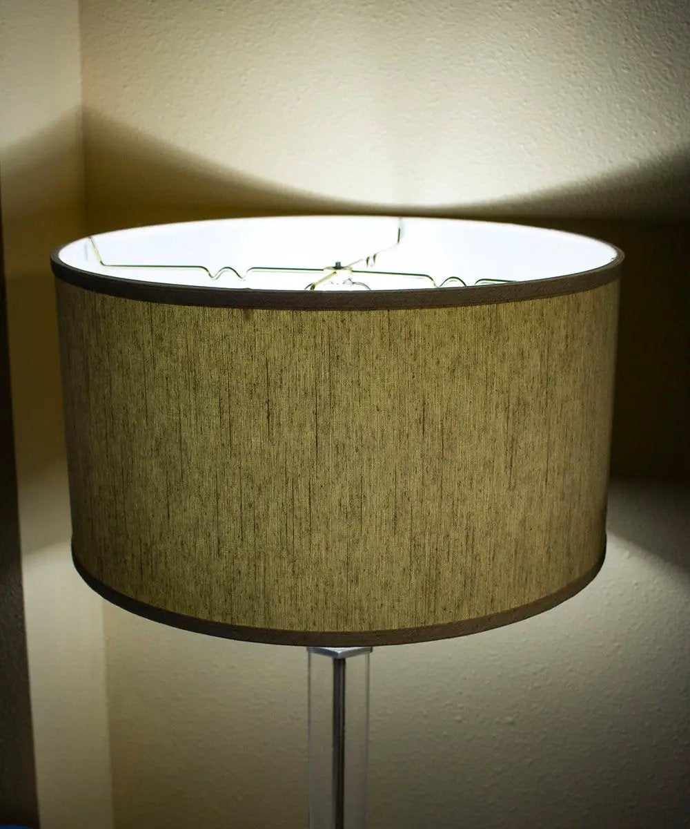 Drum Lampshade | Shallow Textured Design | Oatmeal Linen | 18 X 10 Inches