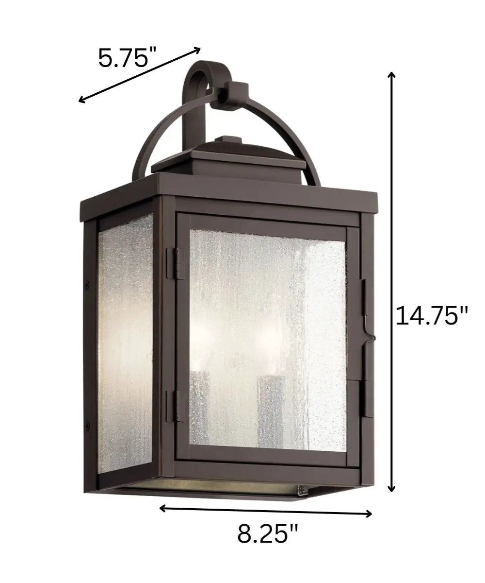 Outdoor Wall Lantern | 2 Light | Oil Rubbed Bronze | 15 Inch Height