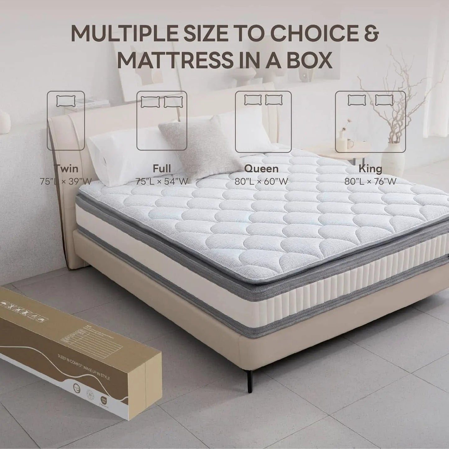 Full Gel Memory Foam Mattress TenInch Zoned Pressure Relief from PriceLows™