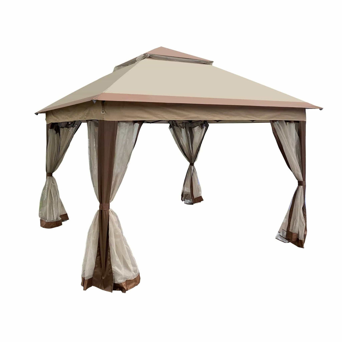 Outdoor Pop Up Gazebo Canopy With 2 Tier Soft Top And Removable Zipper Netting | 2 Pieces | Fabric & Steel | Outdoor Living
